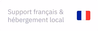 Le texte encourage le soutien à l'hébergement français et local, accompagné d'une icône représentant le drapeau français.