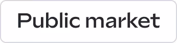 Button labeled "Public market" on a white background, featuring bold, dark text in a clear, modern font.