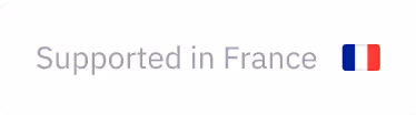 Text reads "Supported in France" with a small French flag icon.