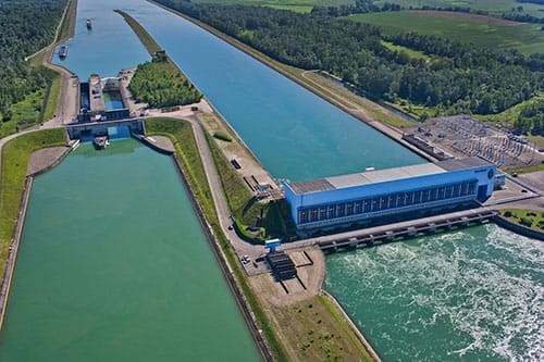 Image d'une centrale au fil de l'eau