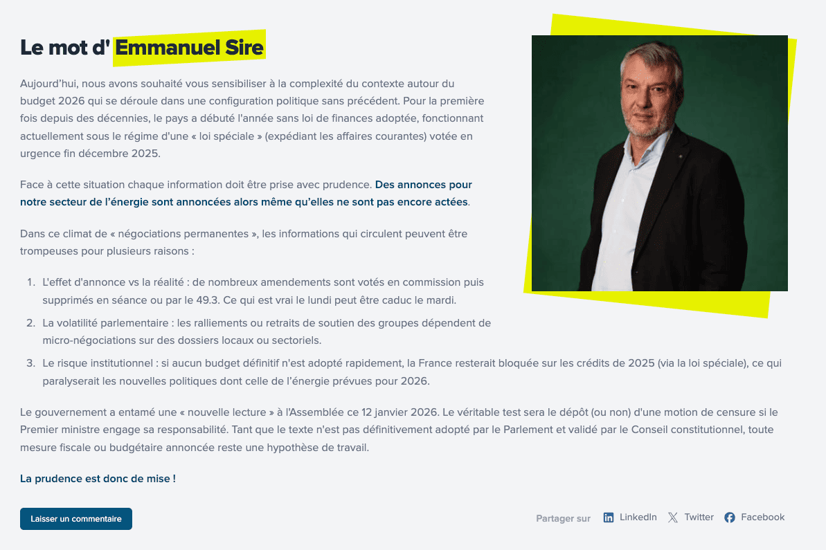 Extrait de l'analyse marché d'Emmanuel Sire