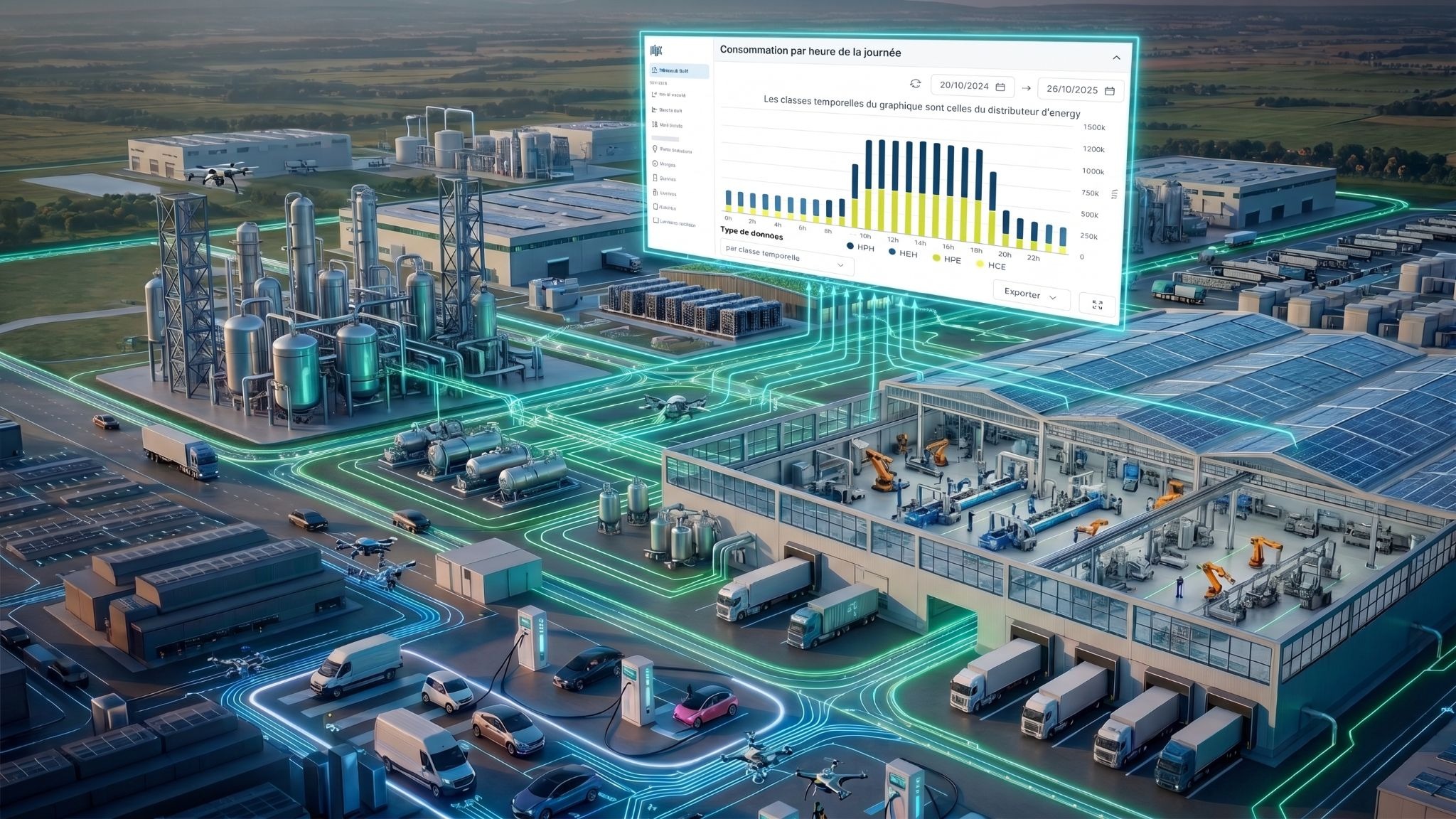 Centralisation des données de consommation d'énergie dans un outil de suivi ou EMS
