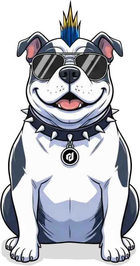 Rebel Dog Marketing Mascot Sitting