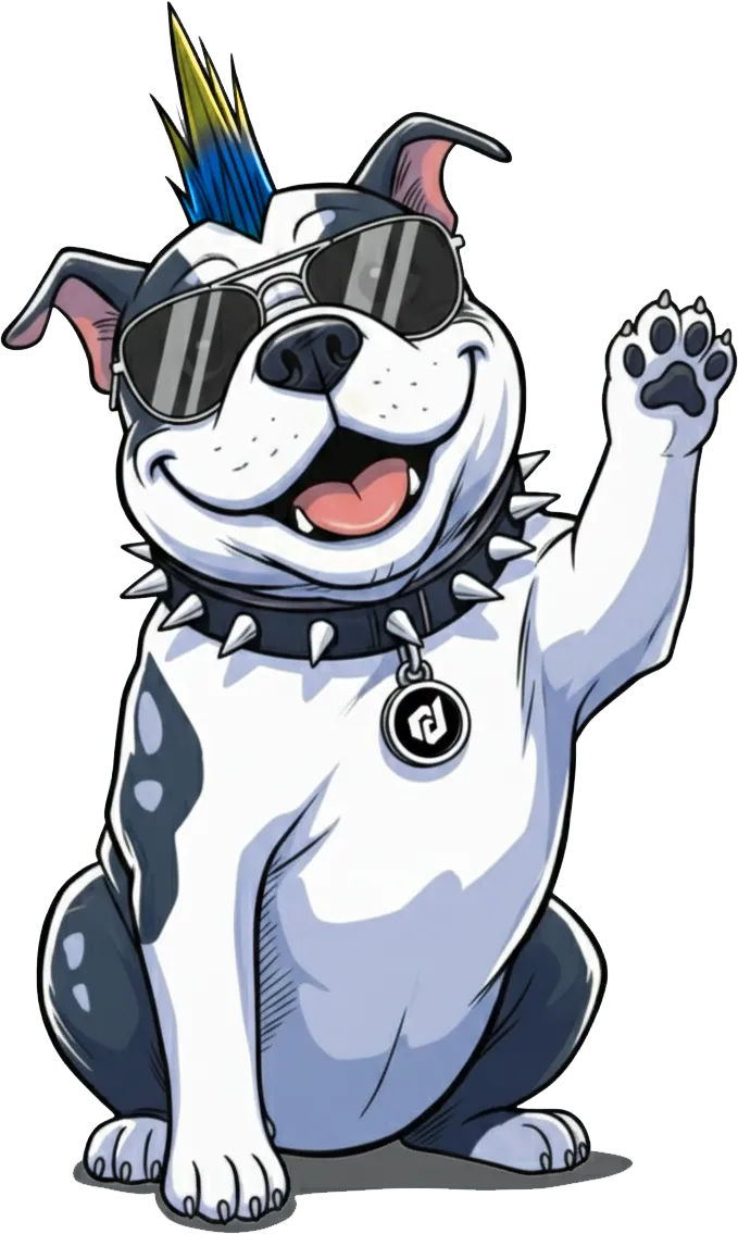 Rebel Dog Marketing Mascot Waving