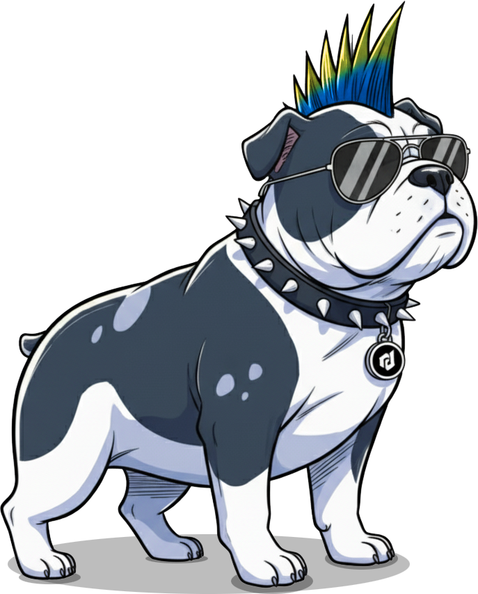 rebel dog marketing mascot, Rebel