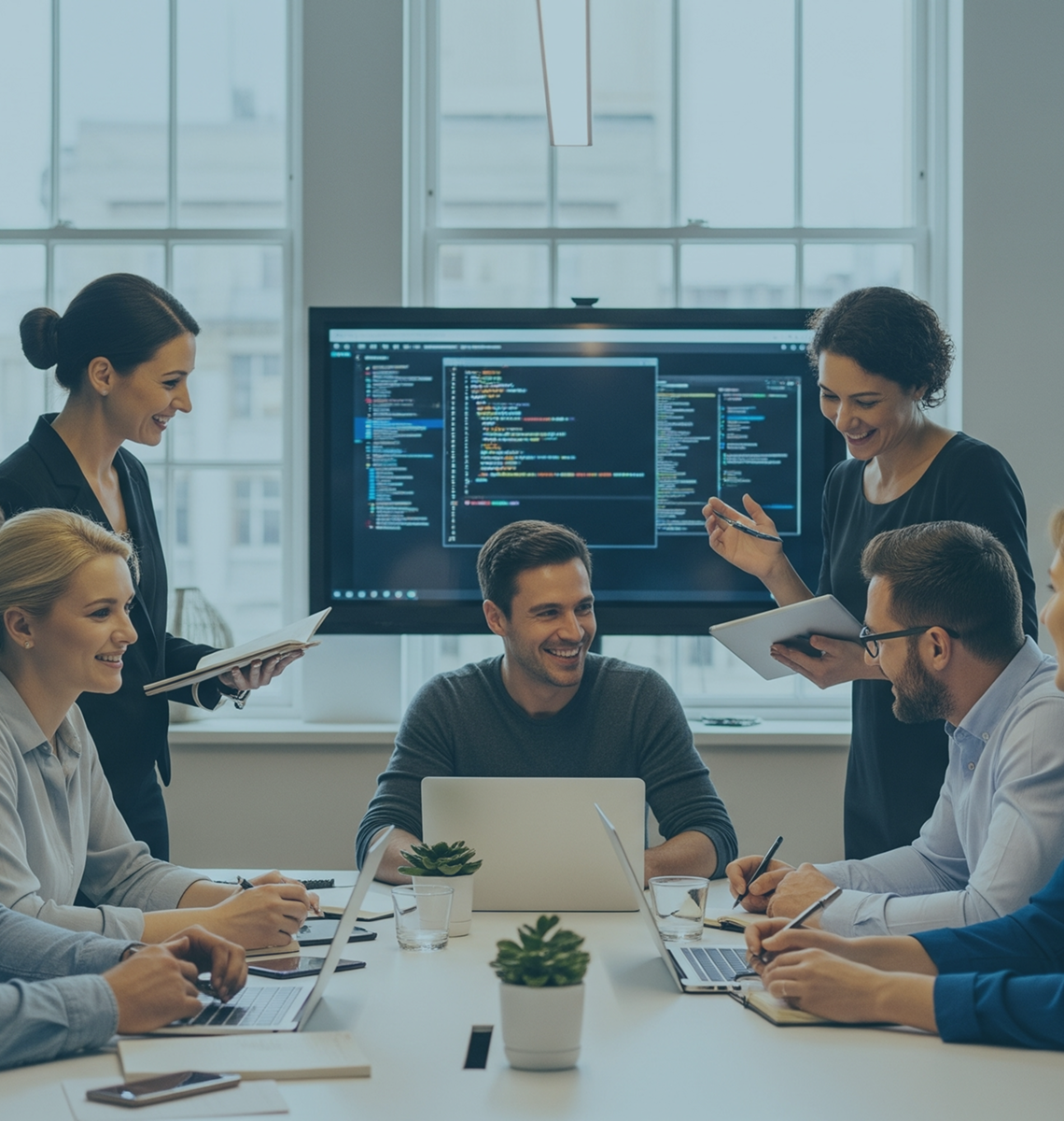 people work in an office
