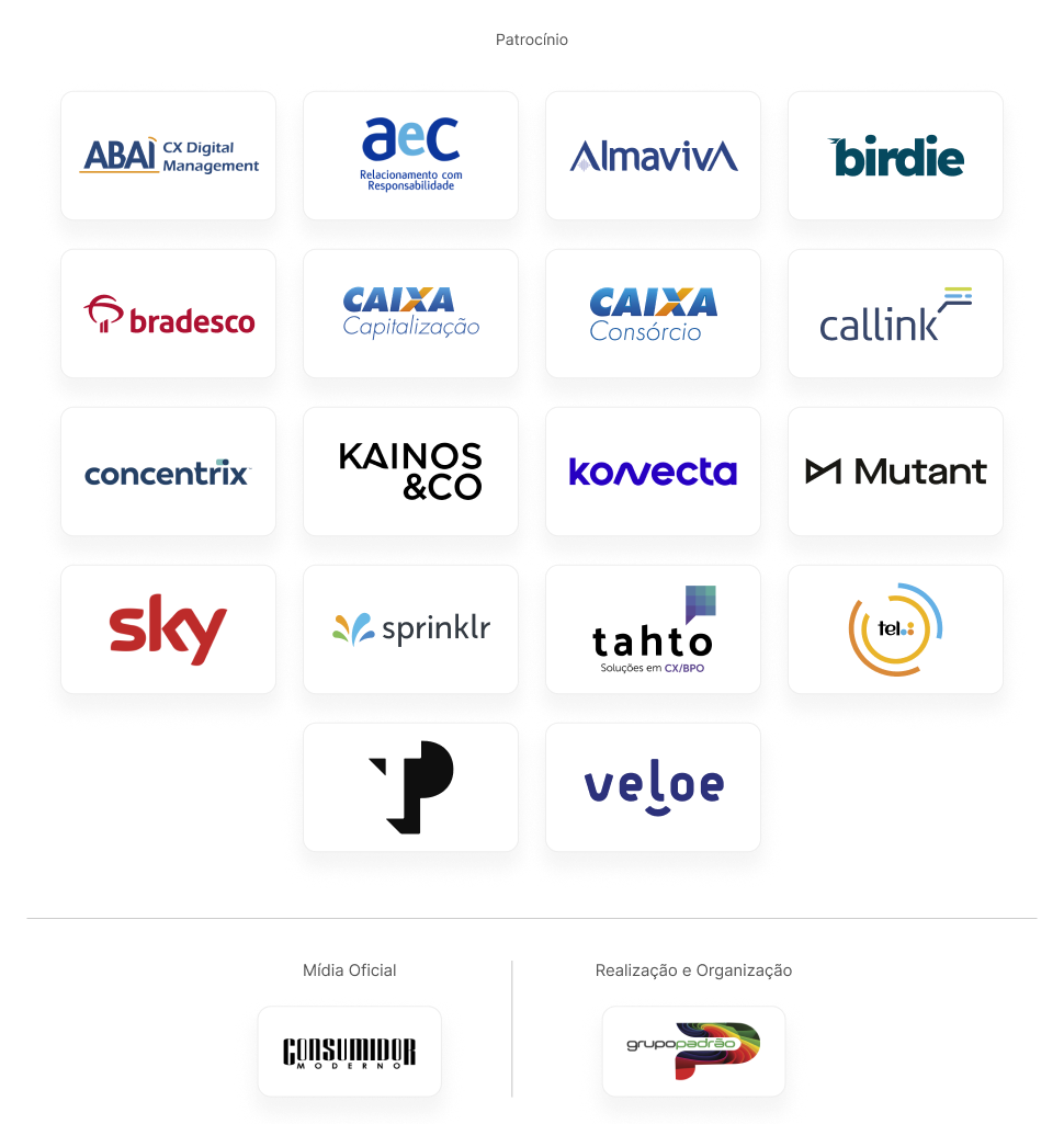 Patrocinadores Prêmio CONAREC 2026