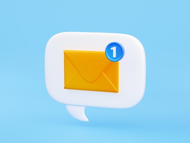 Foto gratuita notificación de boletín de mensaje de correo electrónico de procesamiento 3d