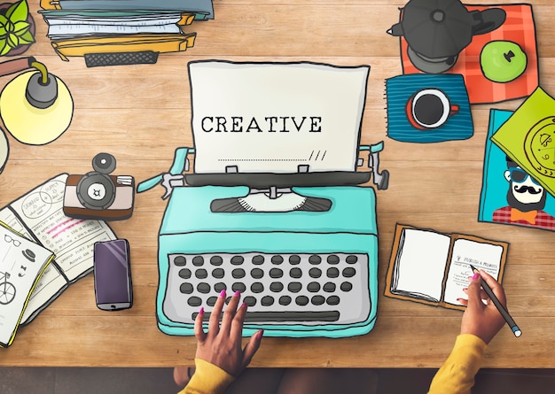 Foto gratuita creatividad ideas creativas imaginación inspiración concepto de diseño