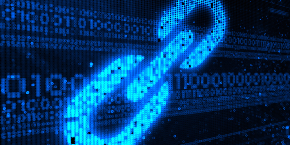 A digital concept showing a blue digital chain link symbolizing link building