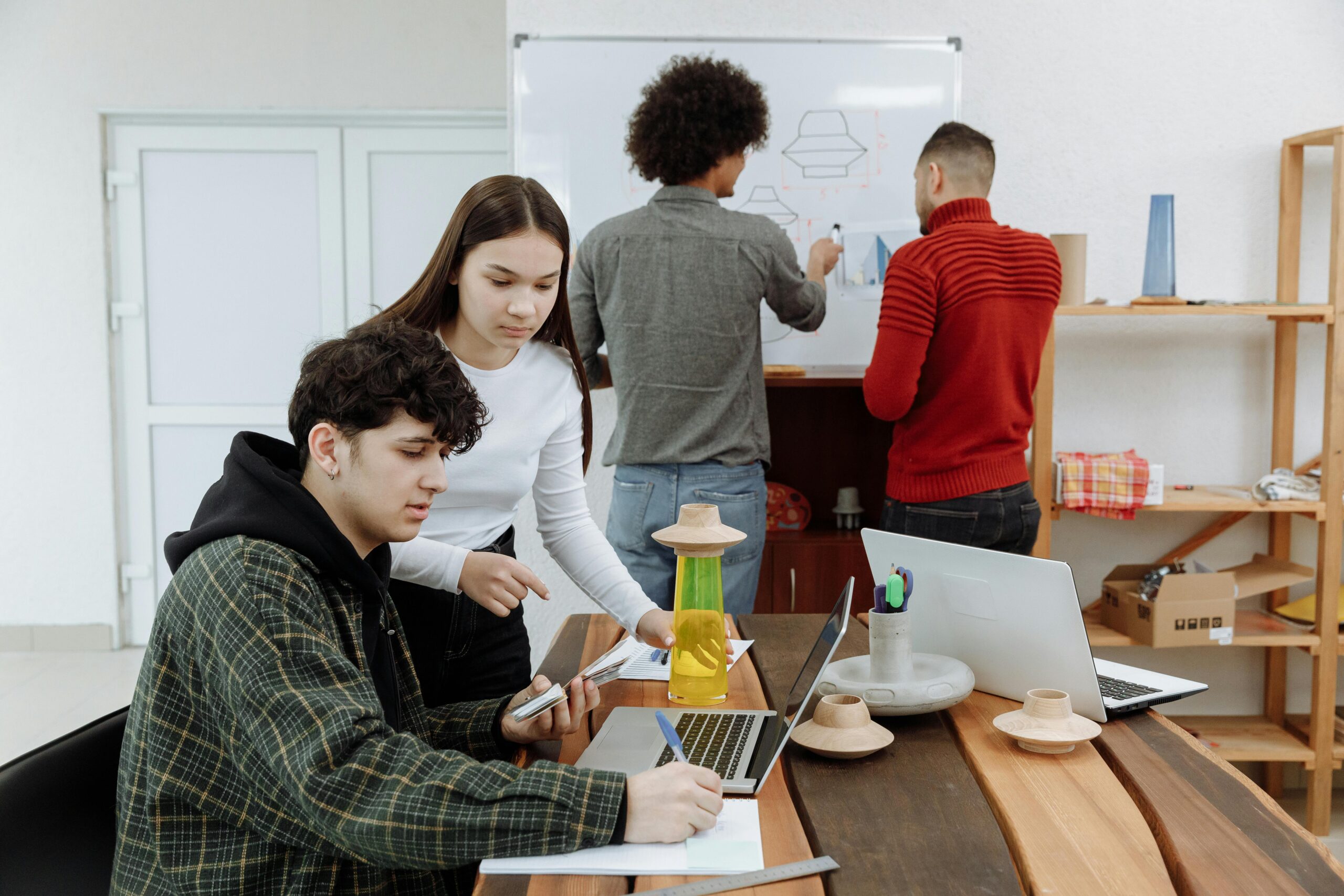 Remote team members working together on a project.