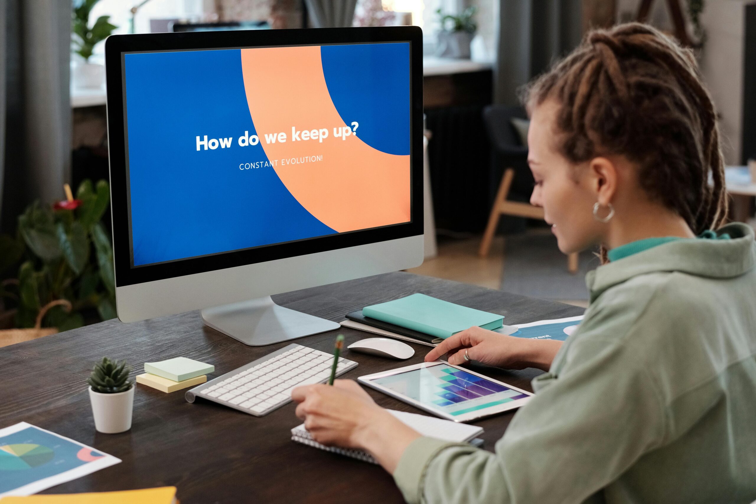 A professional working on a digital marketing strategy.