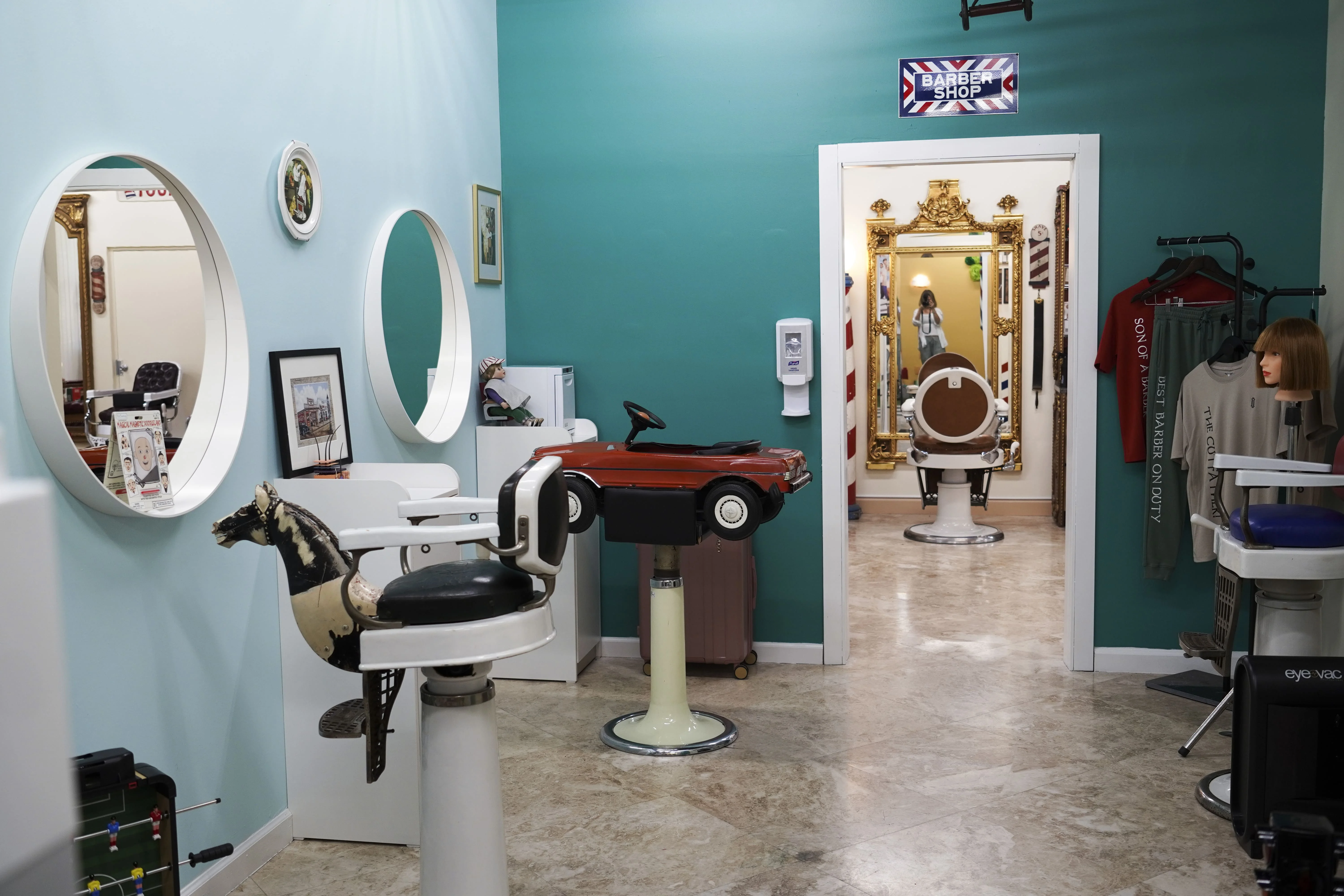 Kids' haircut zone at our Sunny Isles Beach barbershop