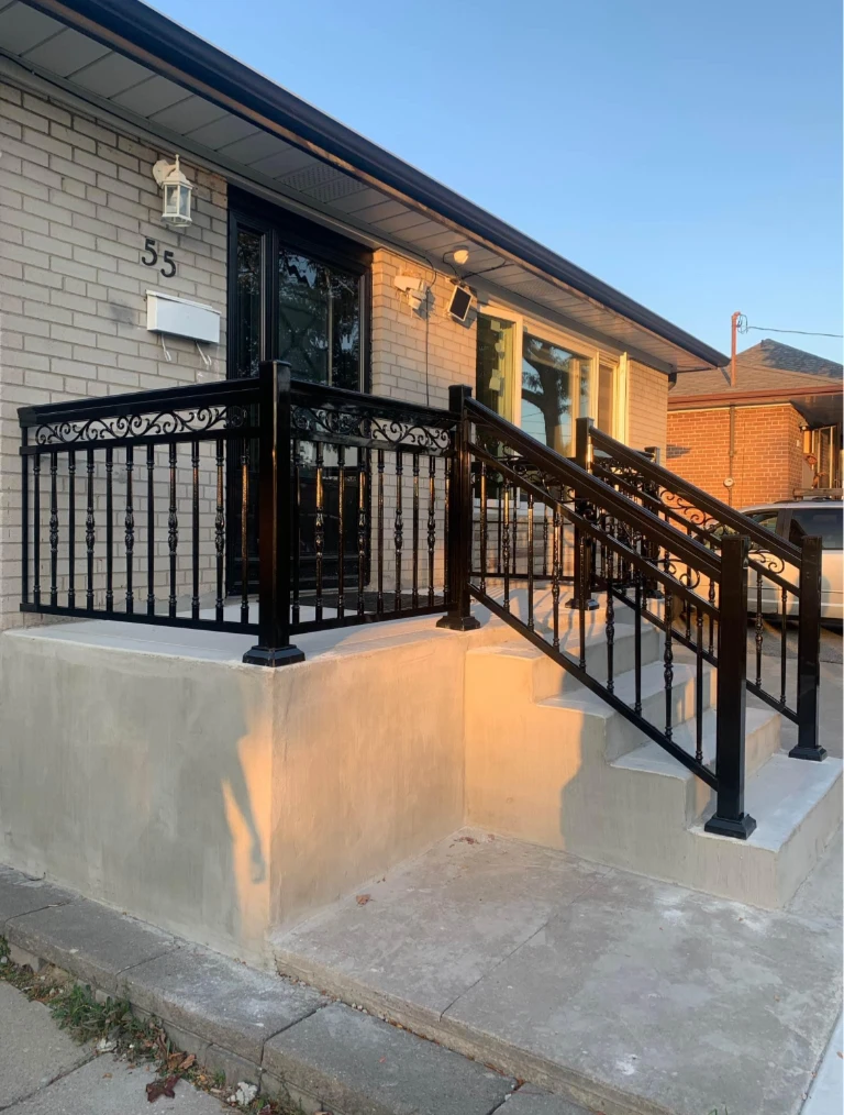 Photo of completed railings