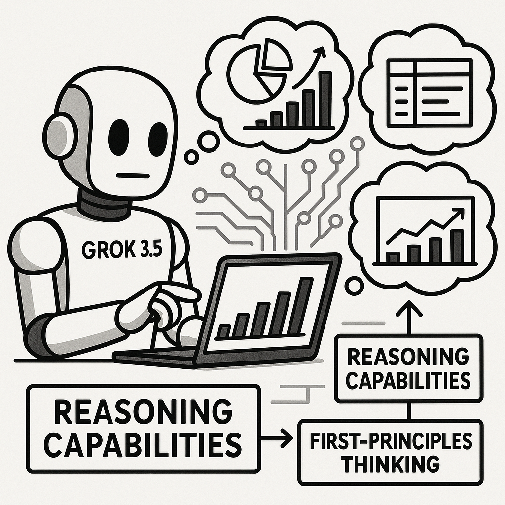 Grok 3.5's advanced reasoning capabilities transforming business data into actionable insights