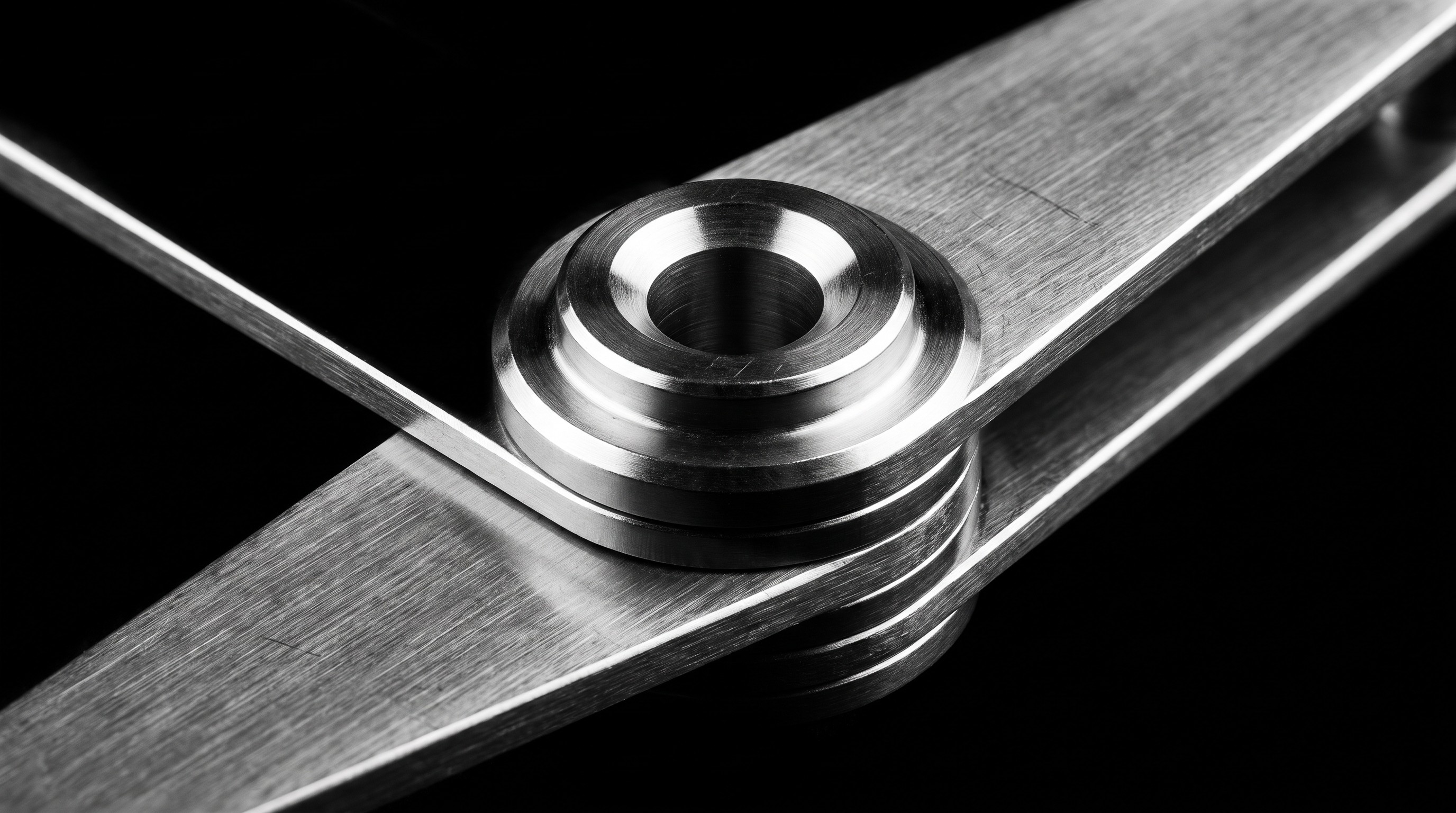 Precision pivot joint macro, brushed aluminum articulation linkage