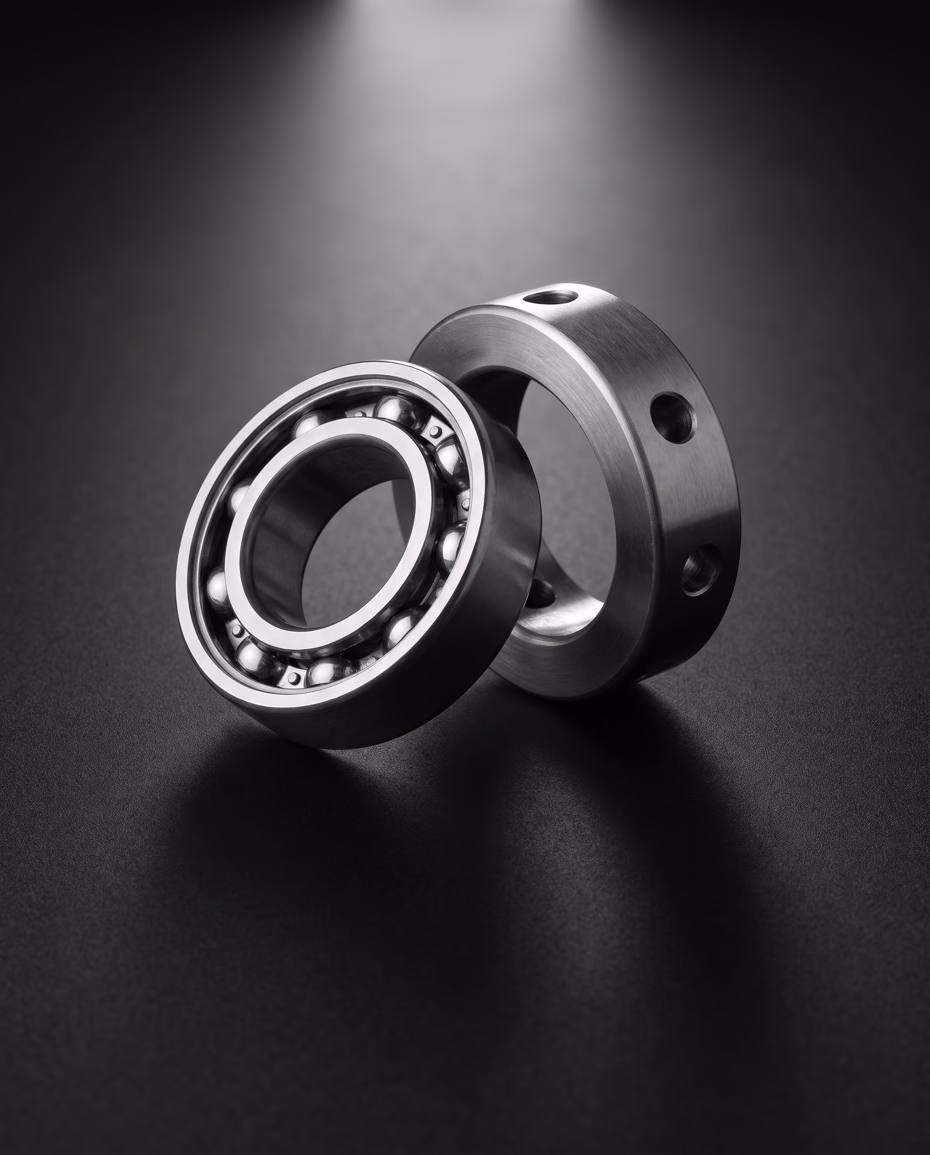 Sealed bearing and machined collar, dedicated load-path components
