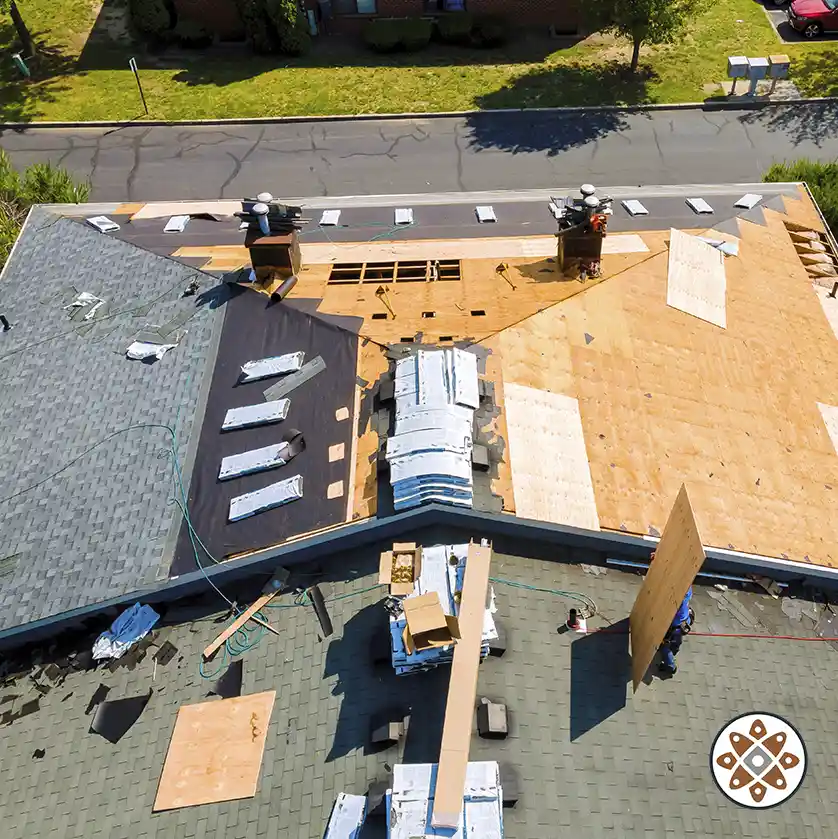 Roofing shot overhead