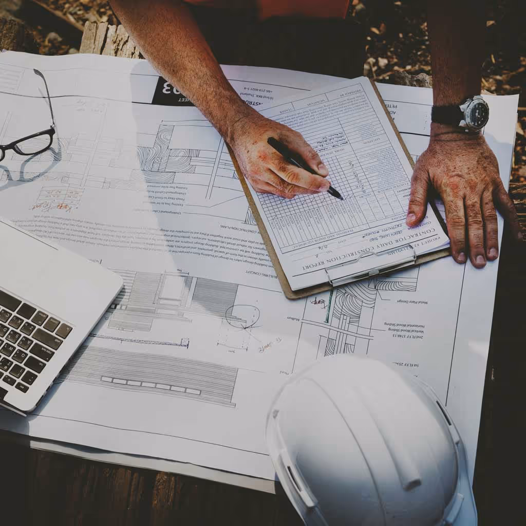 engineer filling in a structural report