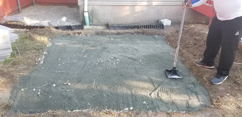 Alley/patio project completed by Diamond Landscape & Design.
