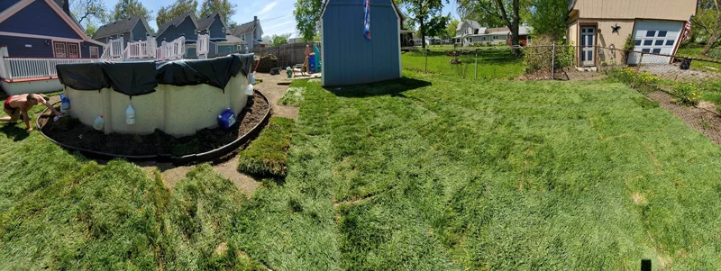 Sod installation project completed by Diamond Landscape & Design.