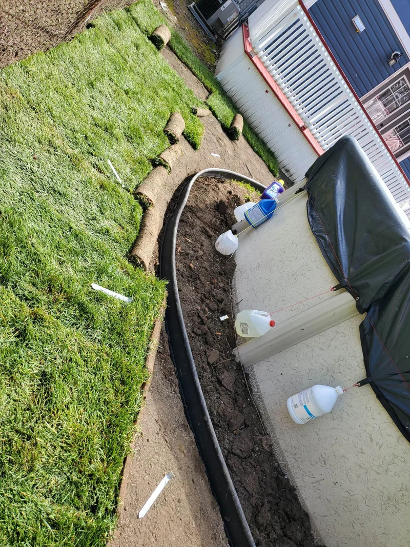 Sod installation project completed by Diamond Landscape & Design.