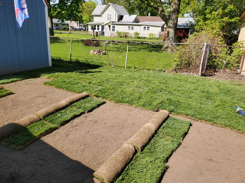 Sod installation project completed by Diamond Landscape & Design.