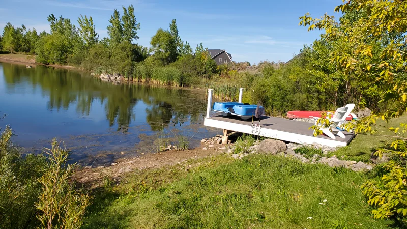 Clearing of riverside terrain with an excavator.