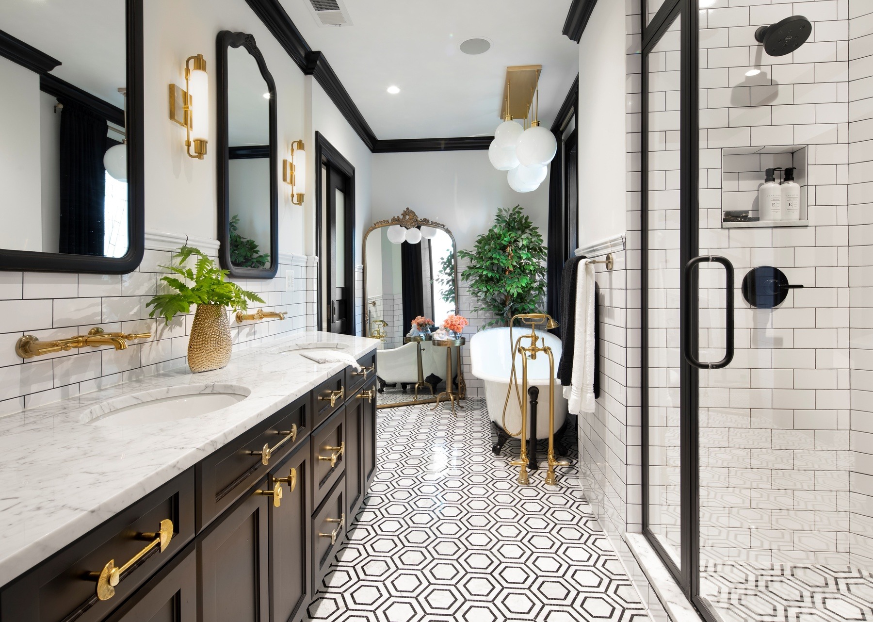 Adams Morgan rowhouse bathroom with classic design and modern amenities