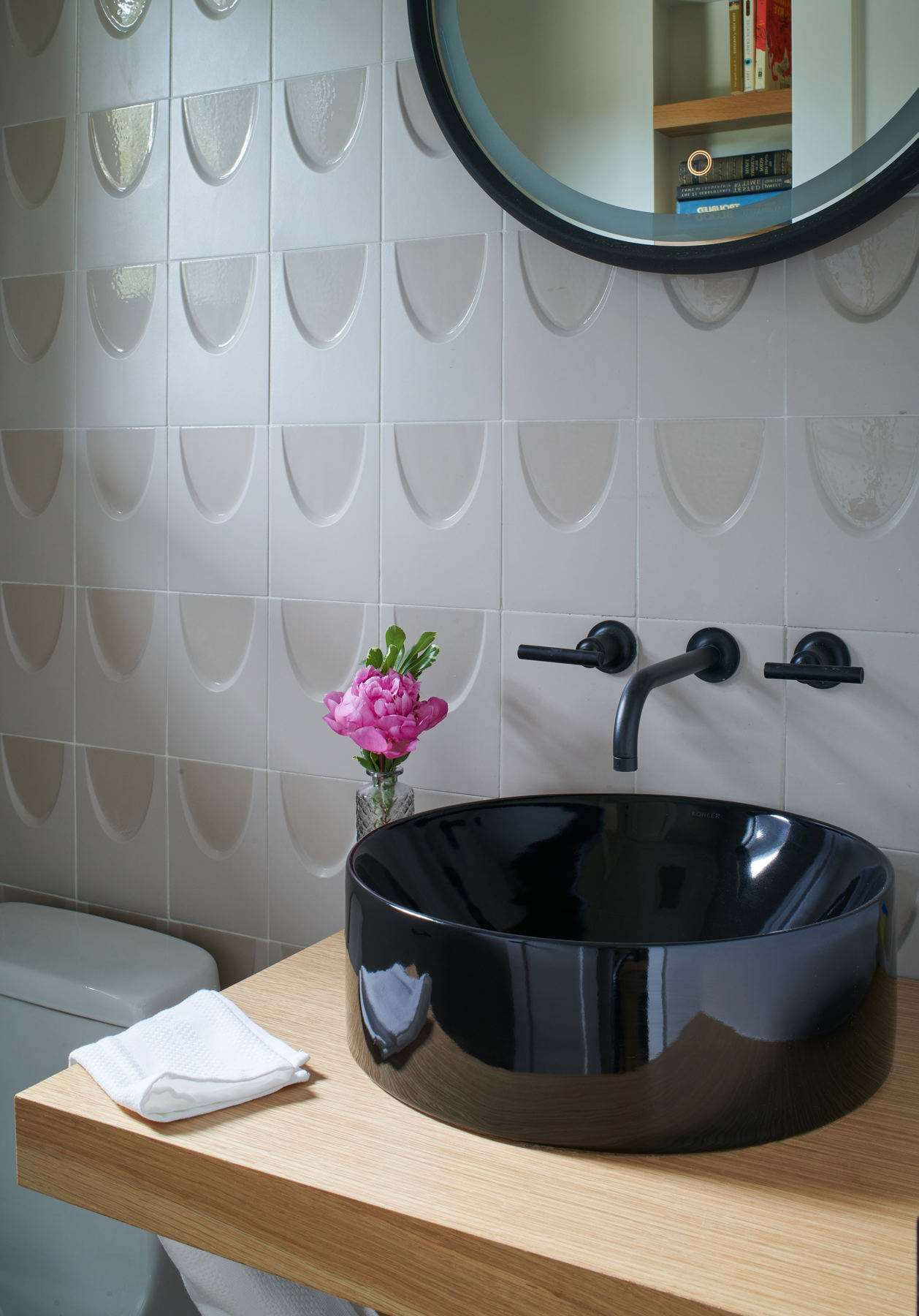 Western Avenue bathroom with high-end fixtures and spacious shower design