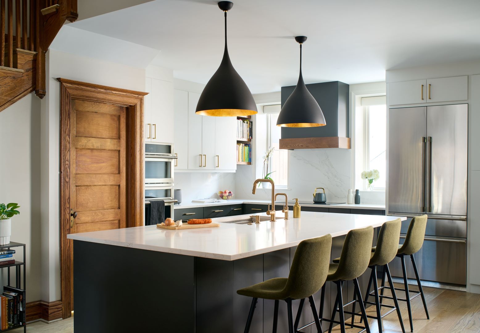 Woodley Place interior renovation with custom built-ins and sophisticated design