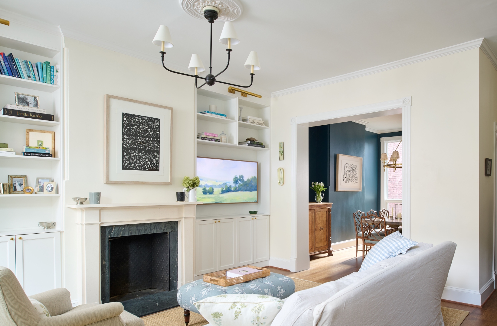 Bright, welcoming interior of renovated Old City rowhouse featuring contemporary design, improved flow, and refined finishes