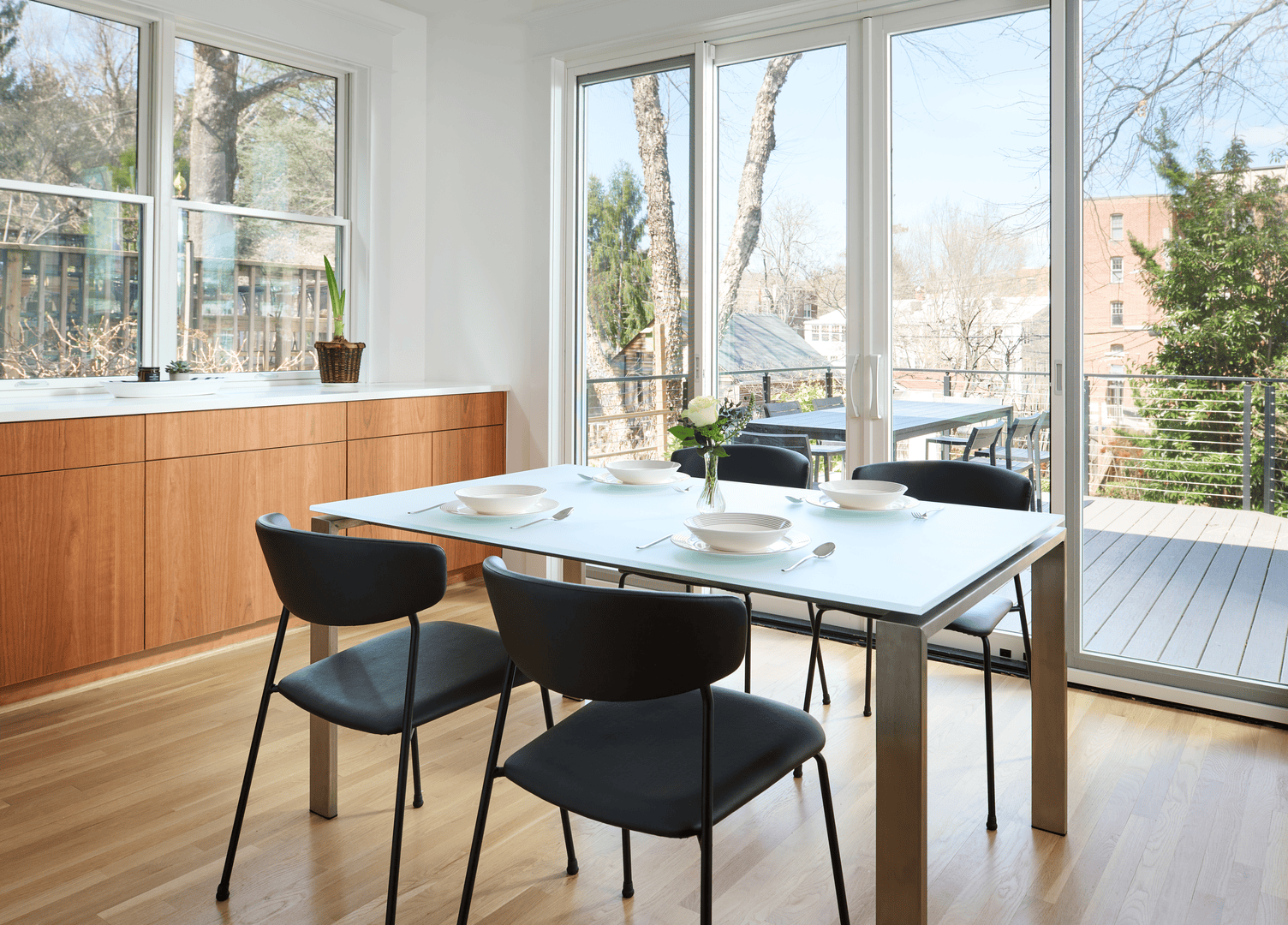 Close-up of kitchen design details showing quality materials and precise installation