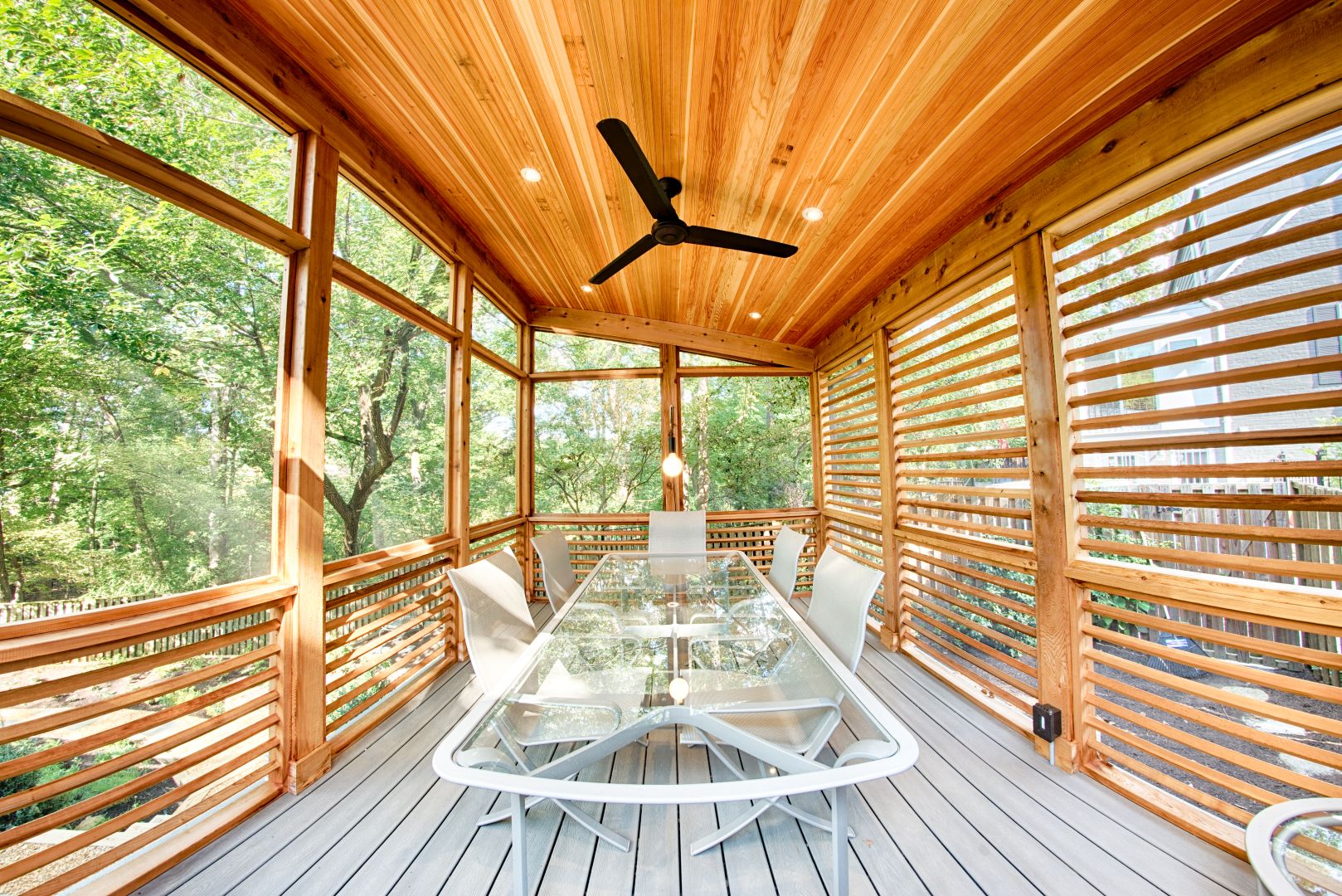Extended view showing relationship between modern home architecture and complementary landscape design