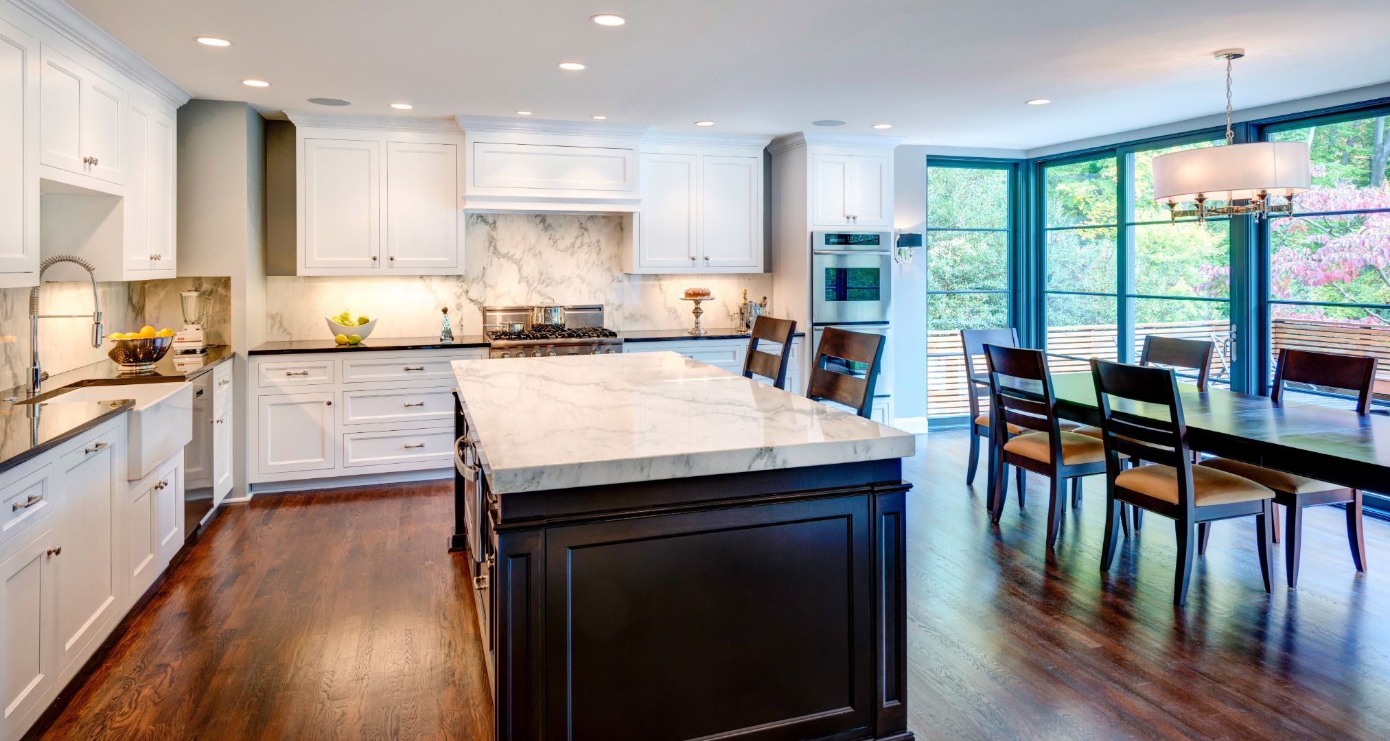 Detail of kitchen showing high-end appliances and functional workspace layout