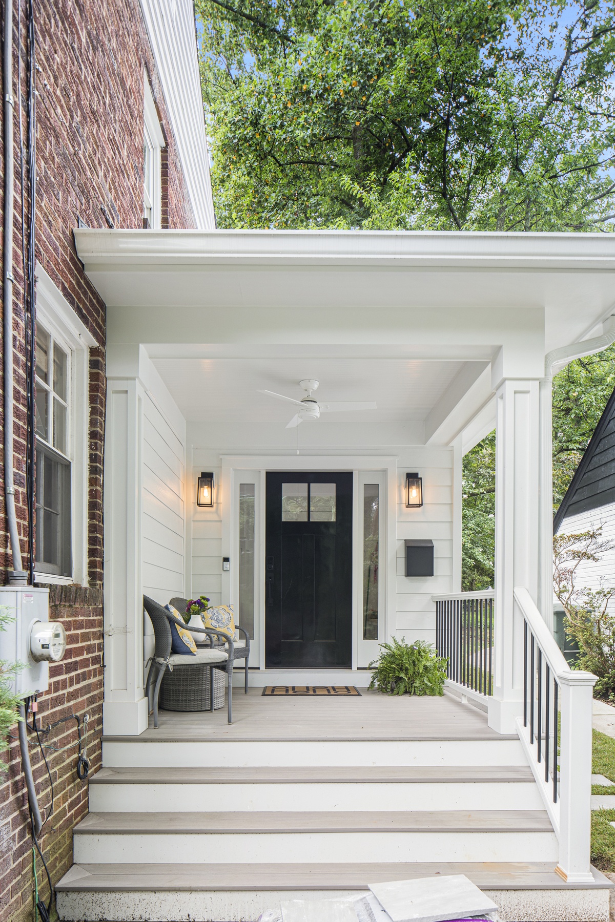 Front view of Chevy Chase home with new addition seamlessly integrated with original architecture