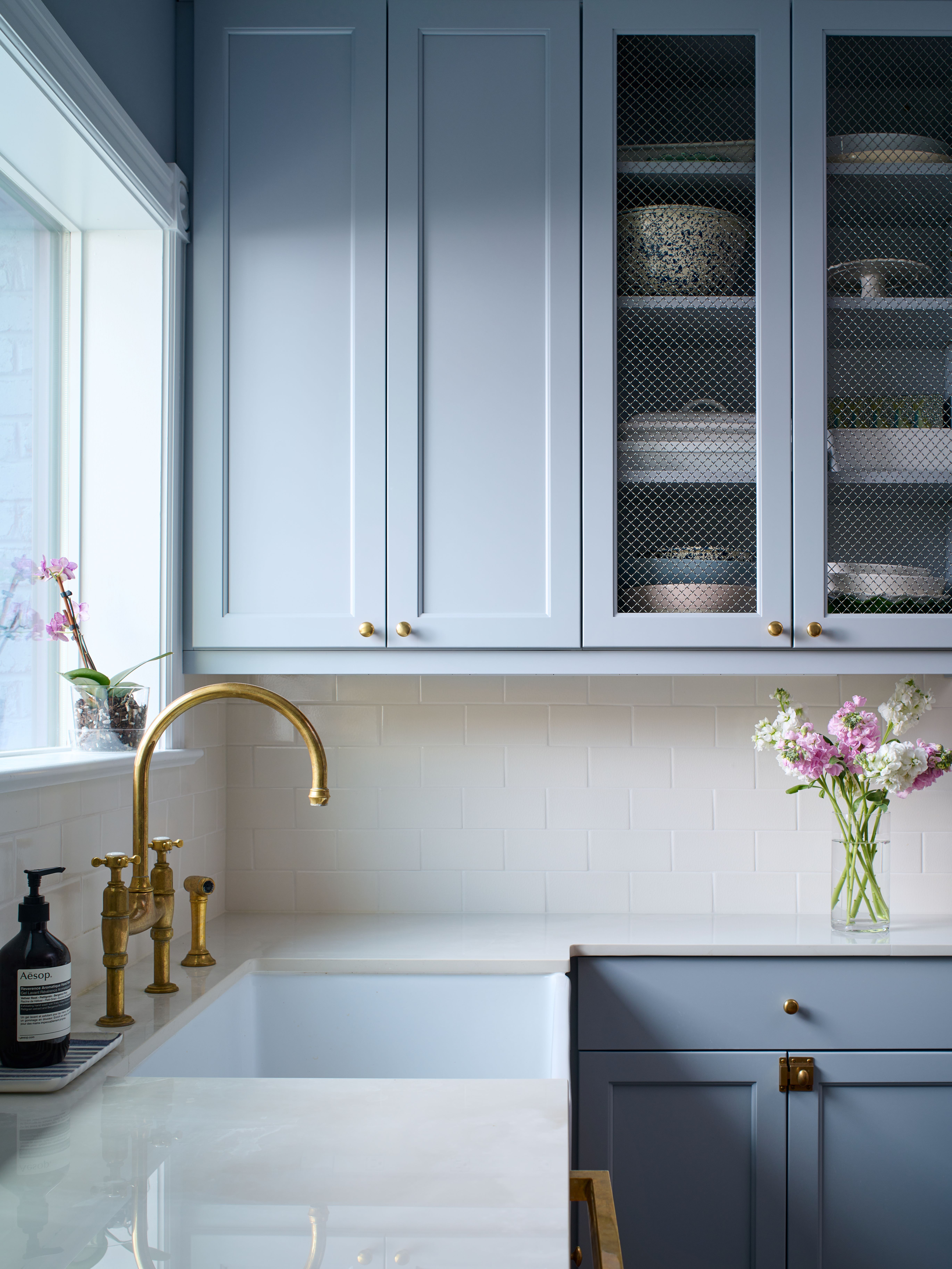 Detail of kitchen showcasing quality finishes, thoughtful design elements, and functional storage solutions