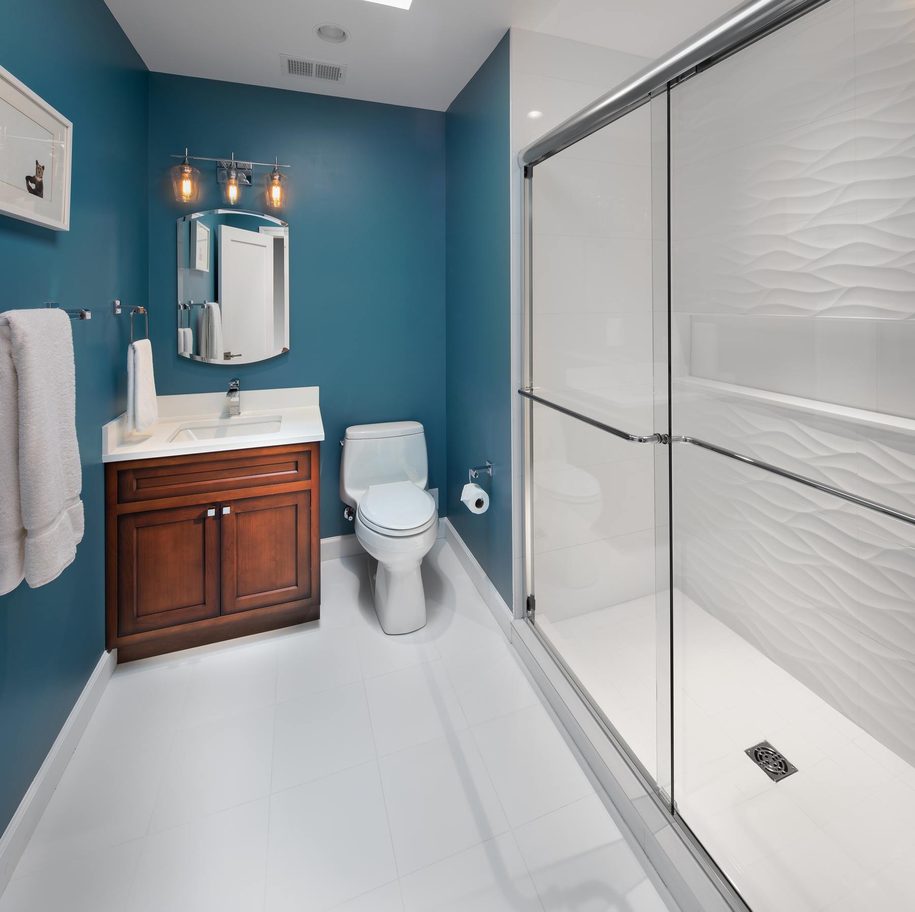 Hallway bathroom on second floor featuring modern fixtures, quality materials, and functional design