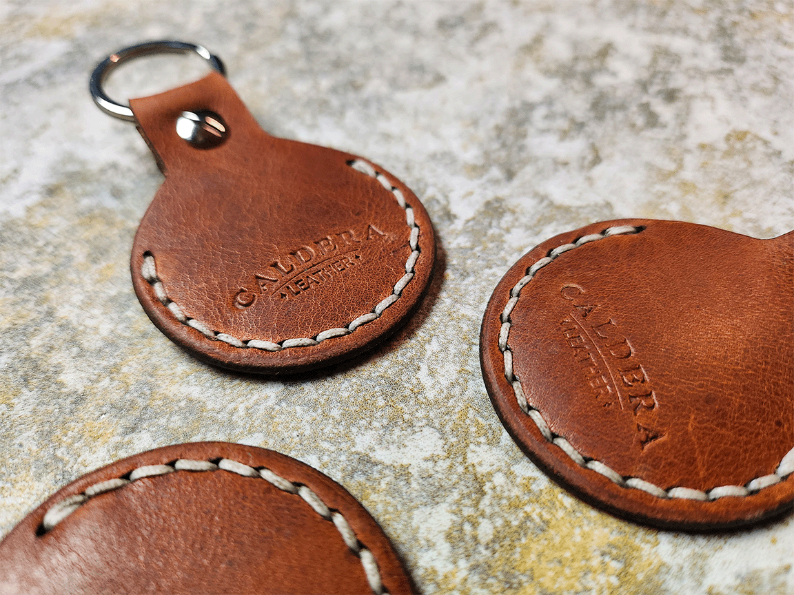 Engraved leather keychains