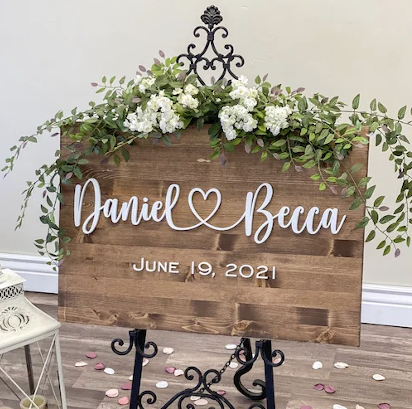 Custom wooden wedding sign