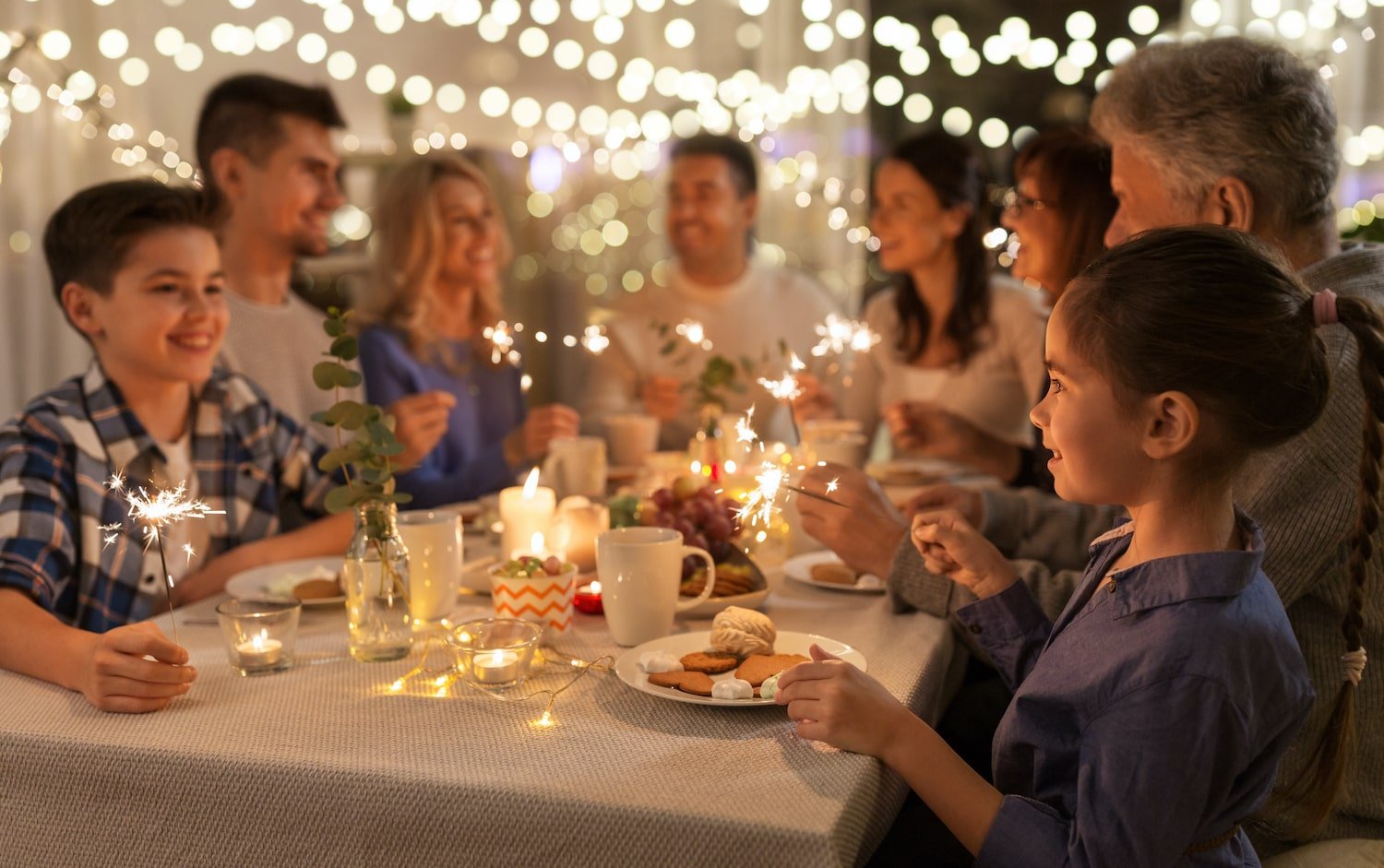 Family dinner during the holidays