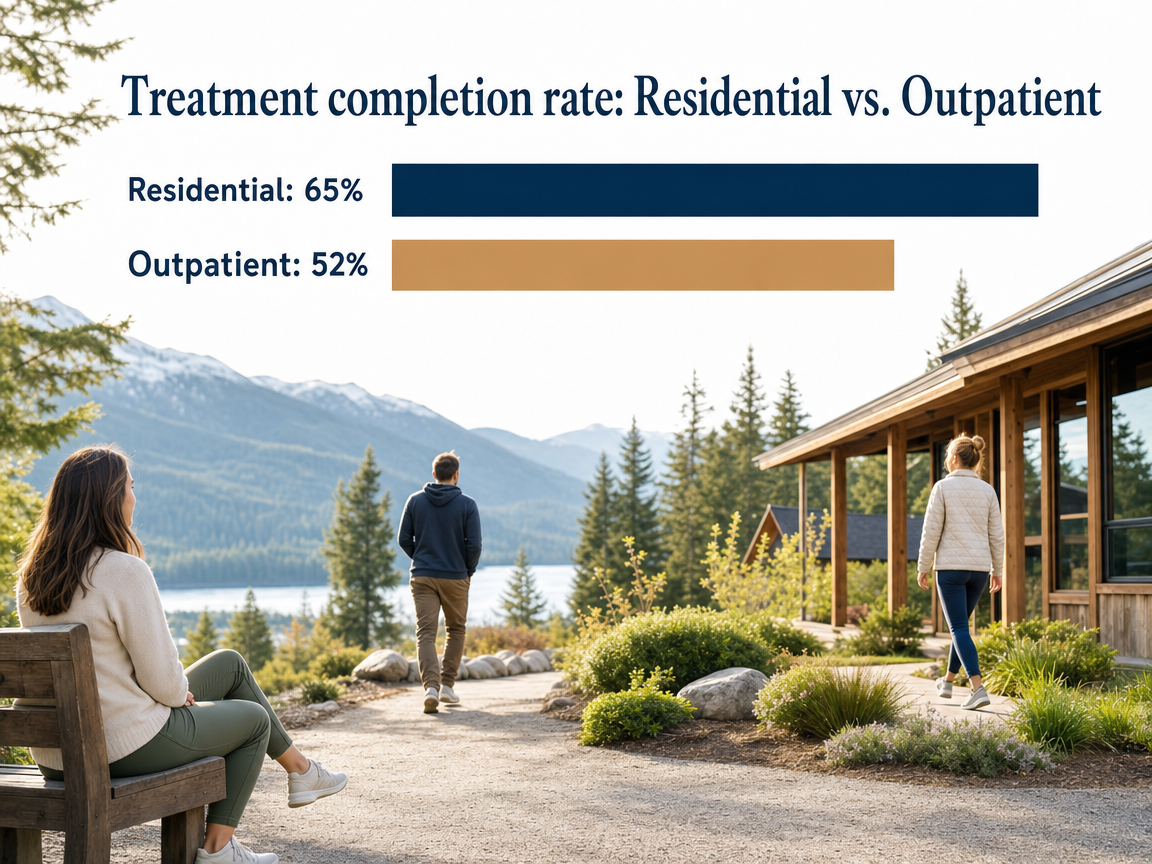 Chart showing Treatment completion rate: Residential vs. Outpatient
