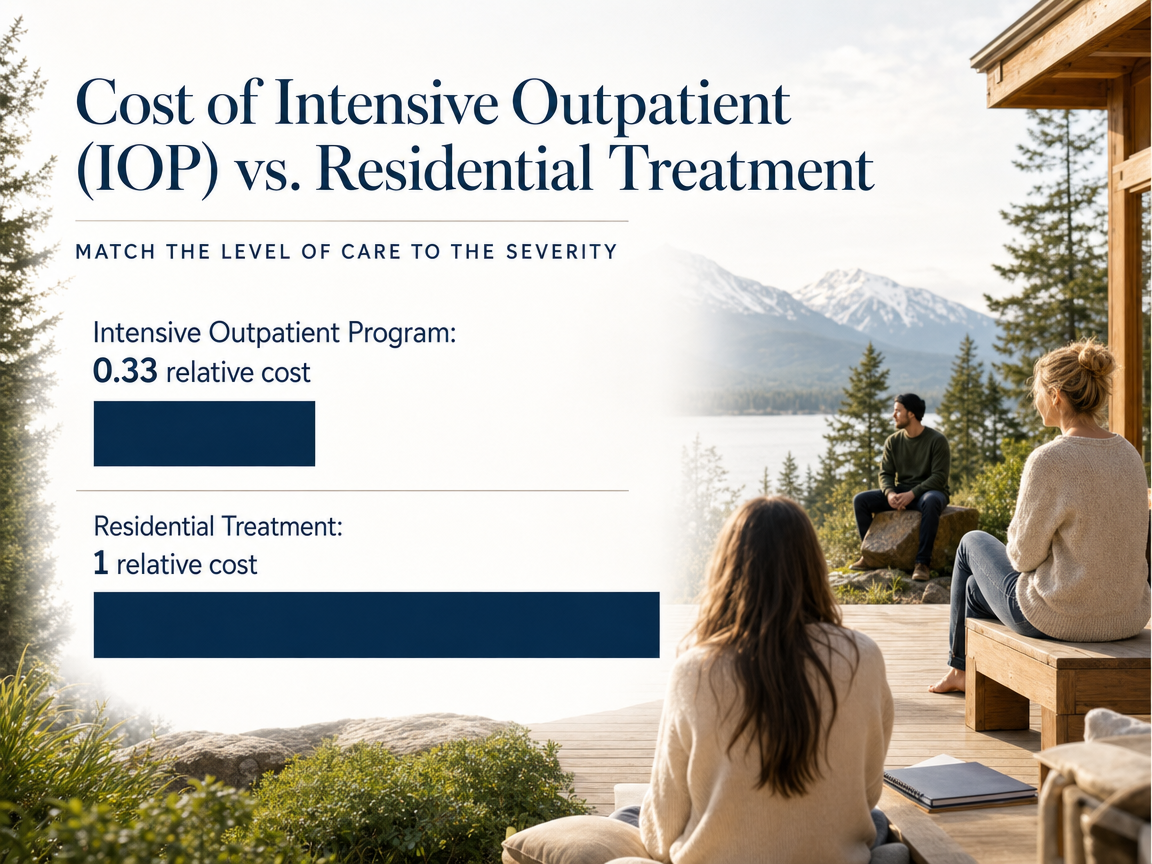 Chart showing Cost of Intensive Outpatient (IOP) vs. Residential Treatment
