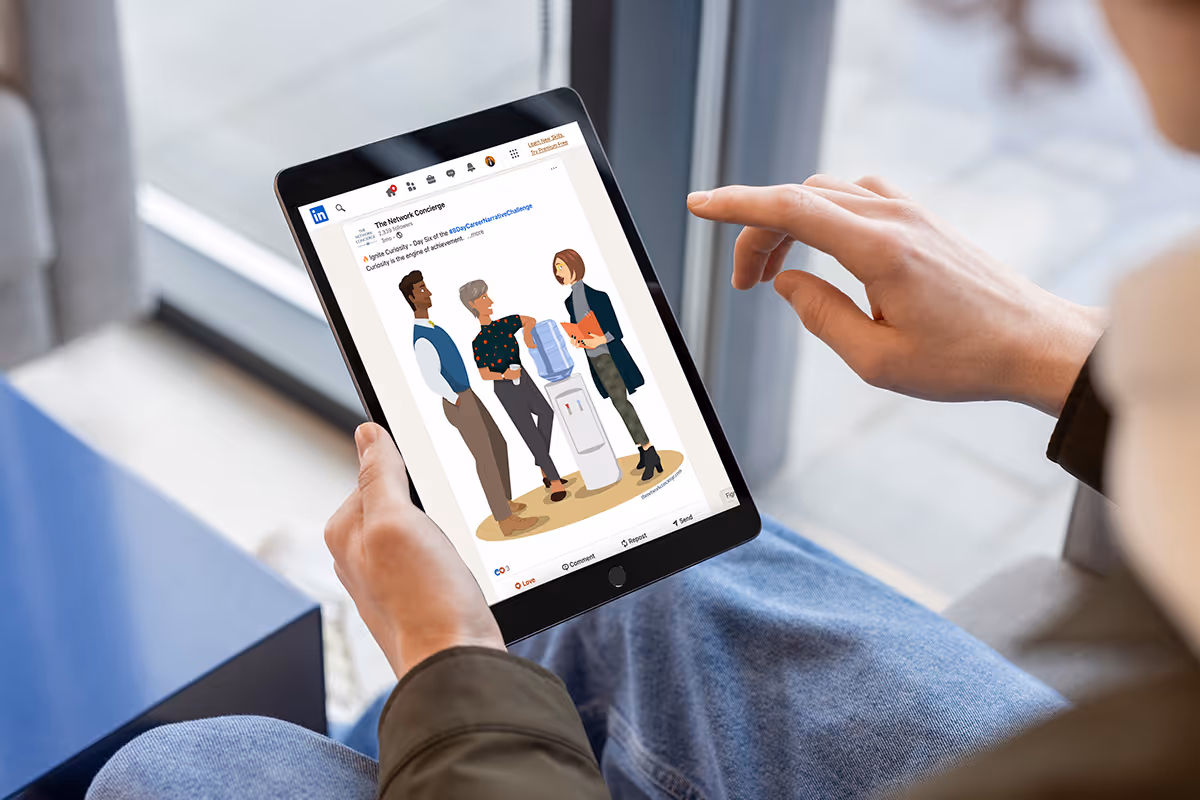 Illustration mockup on a tablet