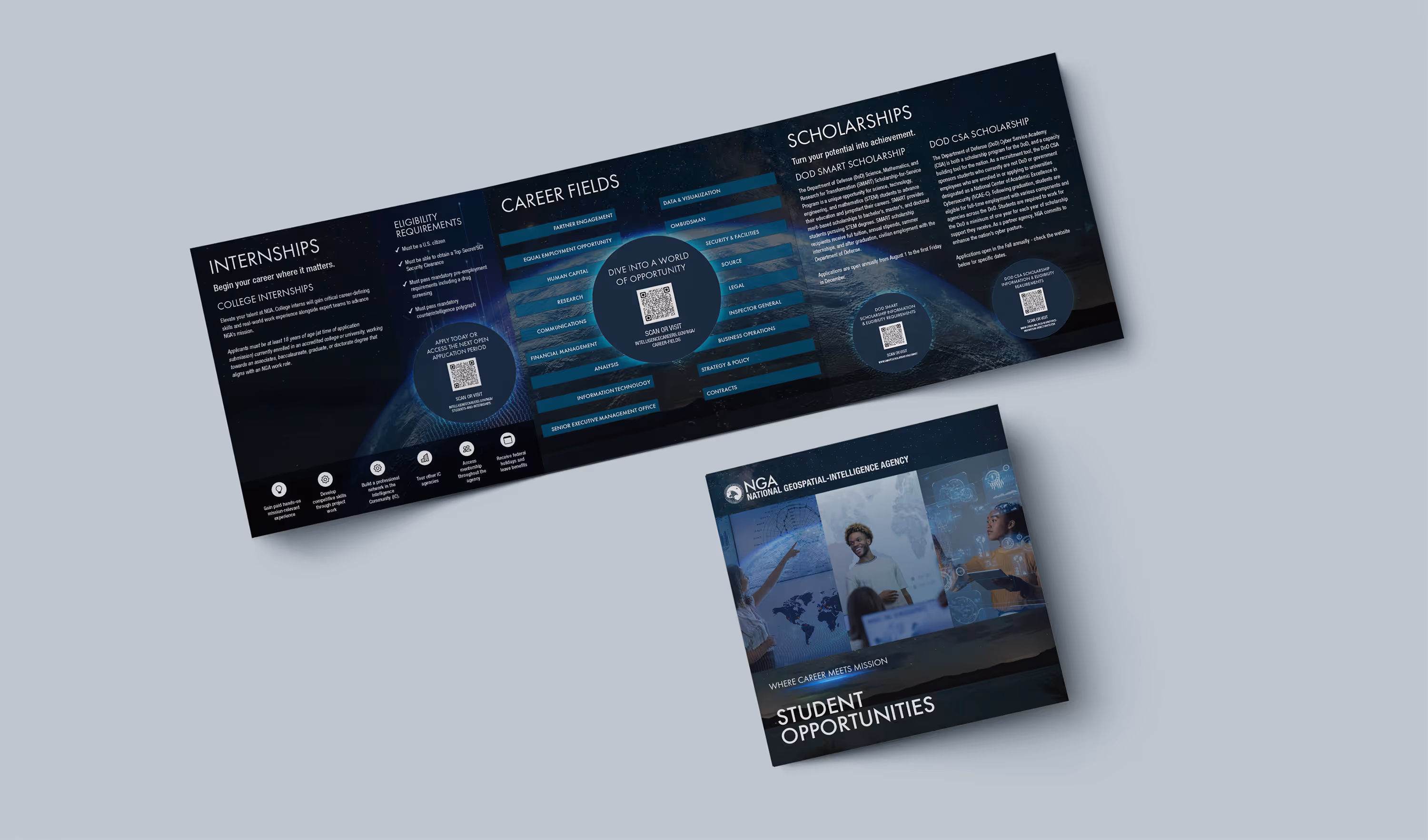 Mockup of NGA trifold brochure