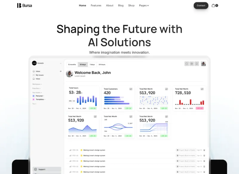 Saas Webflow Template - Bursa - Designed by Azwedo.com and Wedoflow.com