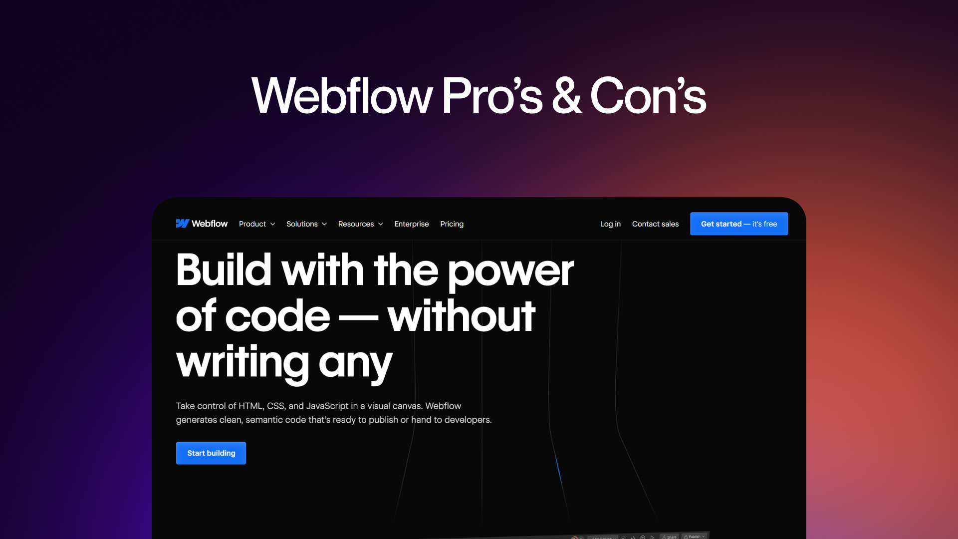 Overview of The Webflow Features
