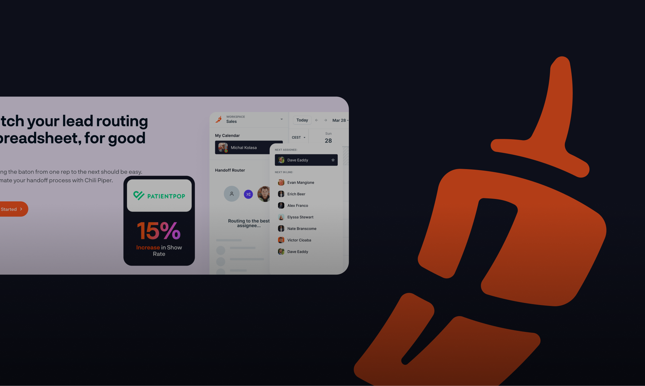 Laptop Mockup of the Chilipiper website