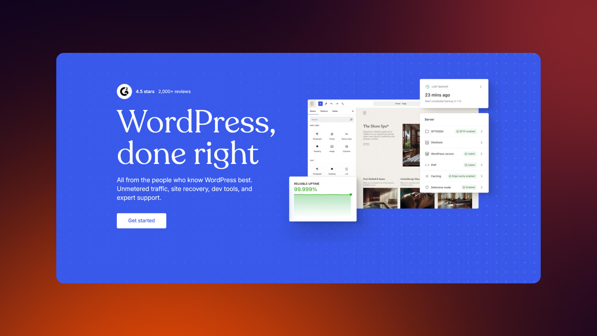 A screenshot of the WordPress homepage.