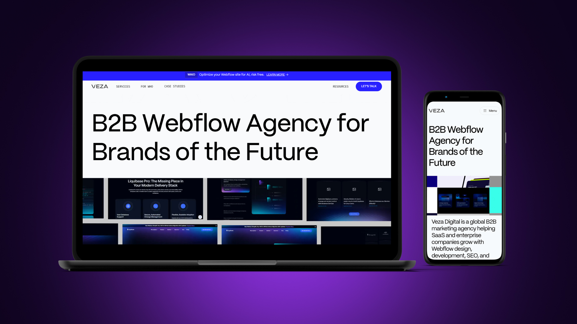 A side-by-side comparison of a desktop vs mobile website version.